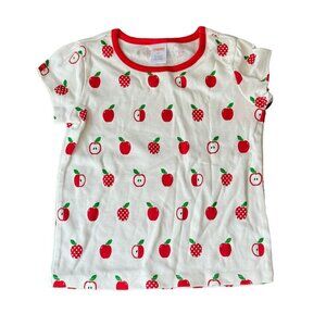 Gymboree Girls Apple Top - Head Of The Class - Snow 5T